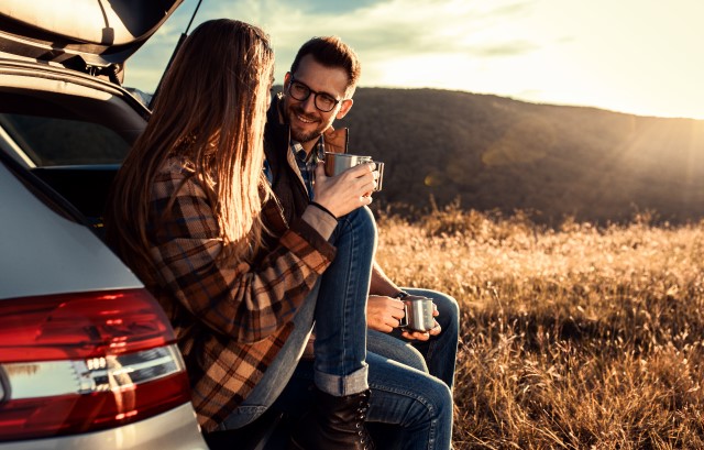 ドライブに行ったカップル