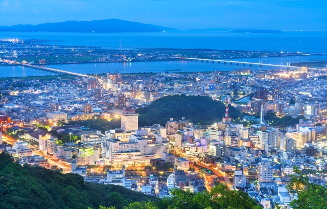 眉山公園から見る徳島市街の夜景