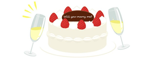 メッセージつきケーキ