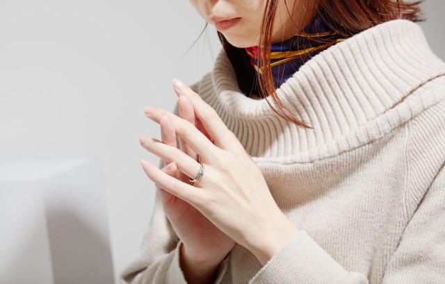 重ねづけをしている様子