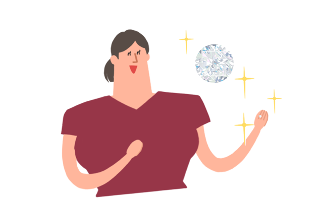 質の良いダイヤを選んだ女性