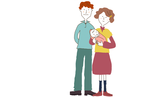 赤ん坊とその両親