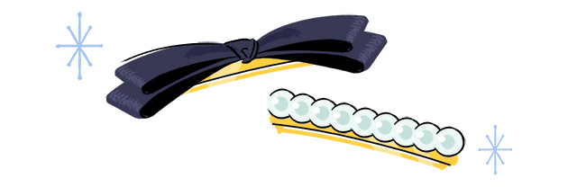 布など柔らかい素材を使ったものや、パールがついたヘアアクセサリー