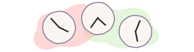 時を刻む時計のイラスト