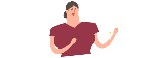 結婚指輪をつけて喜んでいる女性のイラスト