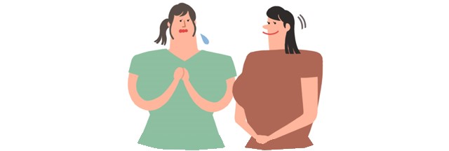 他の受付スタッフに頼んでいる様子