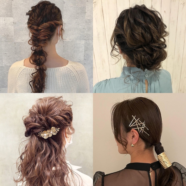 ヘアアップした女性の後ろ姿