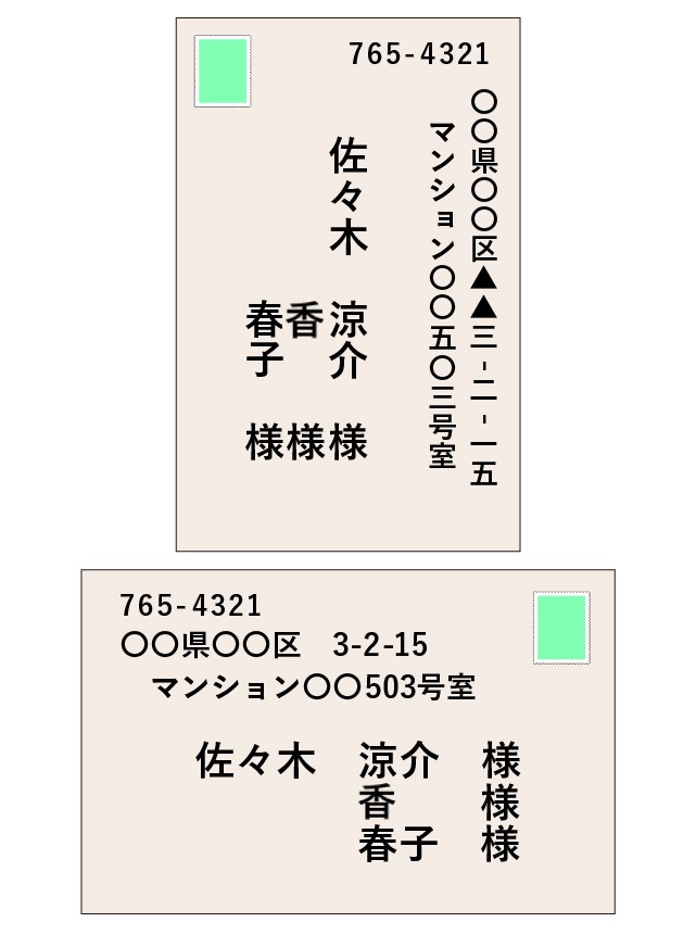 結婚式招待状の宛名_家族ゲストを招待する場合の書き方見本_01