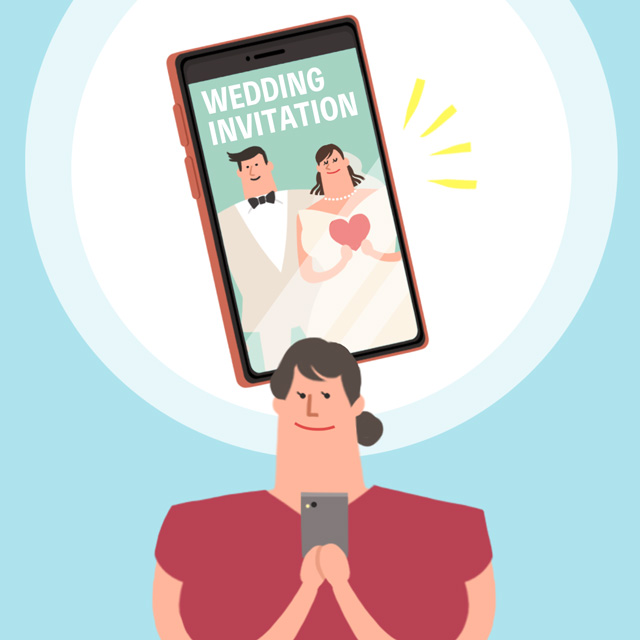 スマホにメールが届く様子