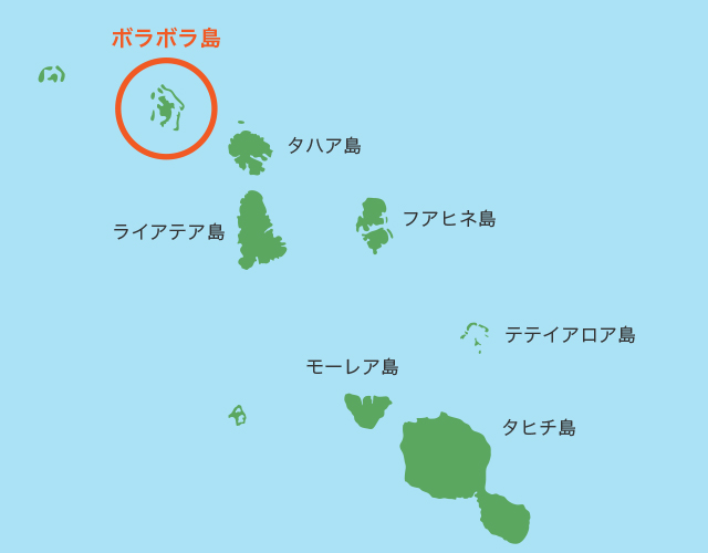 ボラボラ島の地図