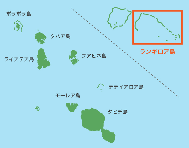 ランギロア島の地図