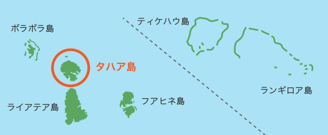 タハア島の地図