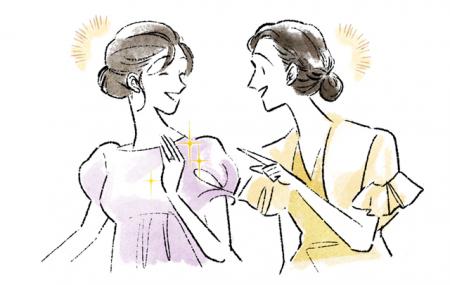 お出かけで婚約指輪を付ける様子