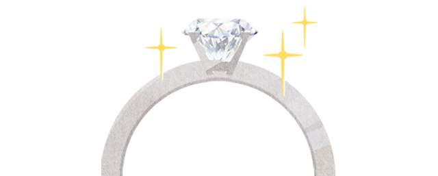ダイヤモンドが輝く婚約指輪