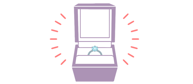 箱に入った婚約指輪