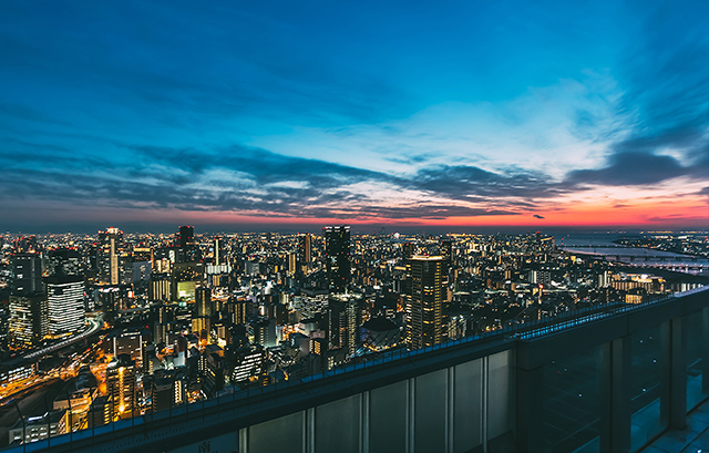 空中庭園から眺める大阪の夜景