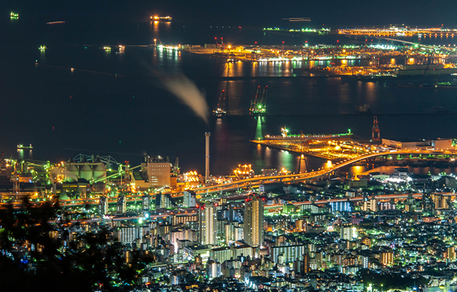 六甲山から望む神戸の夜景