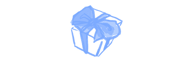 青色のプレゼントボックス
