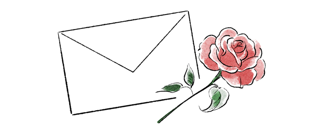 薔薇とカード
