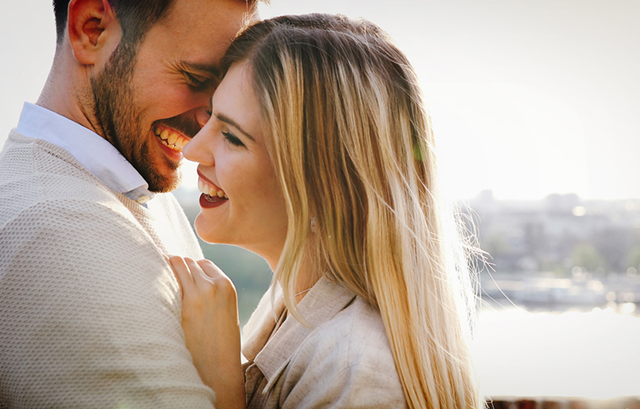 喜んでいる様子