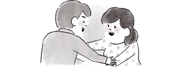 向かい合うふたり