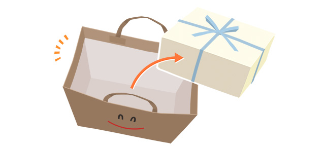 手土産は紙袋から取り出す