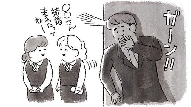 ショックを受けている職場の上司のイラスト