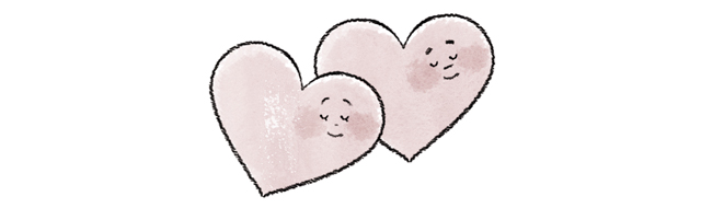 寄り添うハートマーク