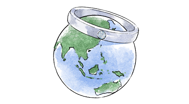 地球と指輪