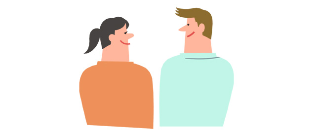 話し合うカップル