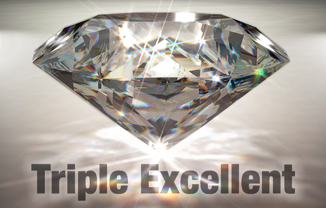 ダイヤモンドを最も輝かせる「トリプルエクセレント」