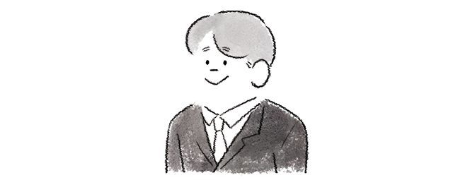 胸を張る男性