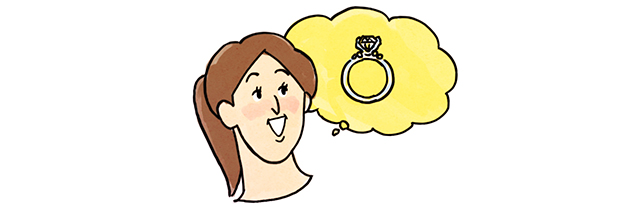 欲しい婚約指輪をイメージしている女性