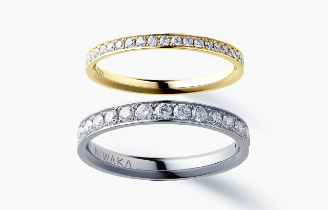 NIWAKAの婚約指輪　ことほぎ フラットタイプ メレ・ハーフ