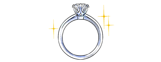 きらきらと輝く婚約指輪