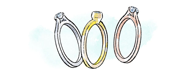 様々な素材の婚約指輪