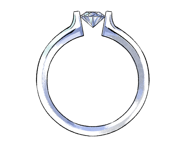 テンションセッティングの婚約指輪