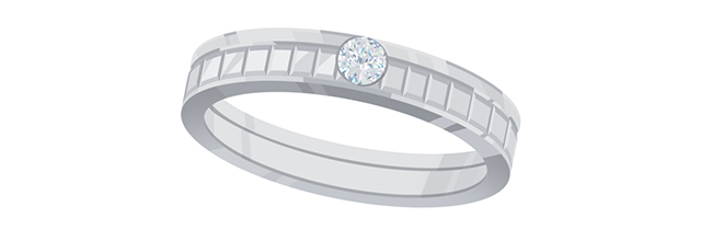 全周にデザインが施されている婚約指輪