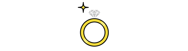 一粒ダイヤのゴールドの婚約指輪