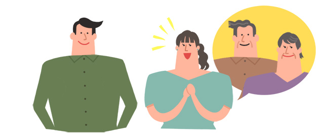 親のプロフィールを紹介する様子