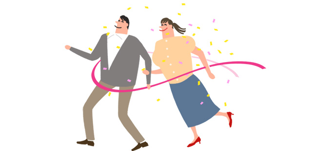 ゴールインするカップル