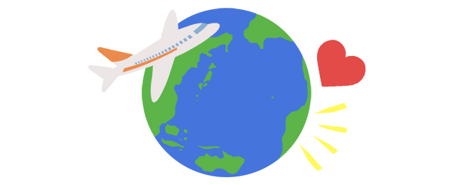 地球と飛行機