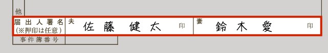 「届出人署名押印」の欄