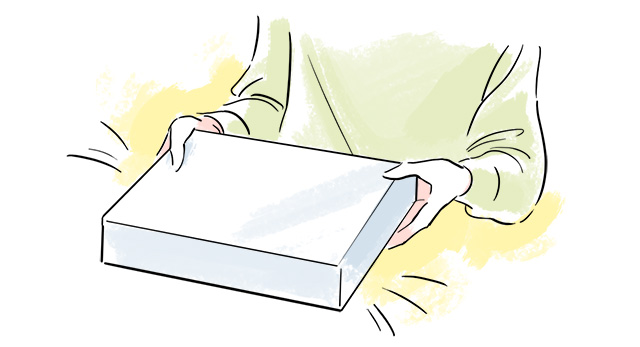 お土産をわたす