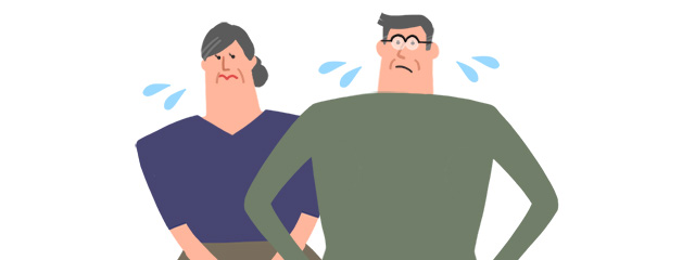 困った表情の親