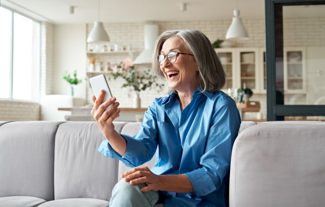 ビデオ通話をする様子