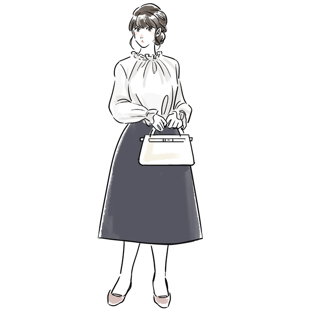 ブラウス×スカートの組み合わせ