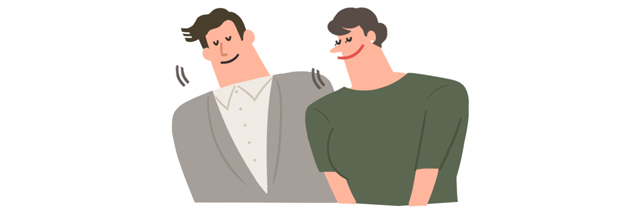 おじぎをする新郎新婦