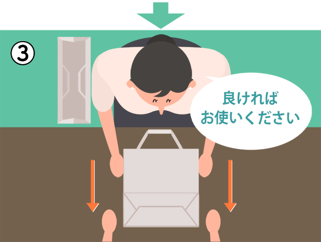 新しい紙袋を渡す