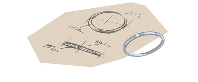 結婚指輪のデザイン図